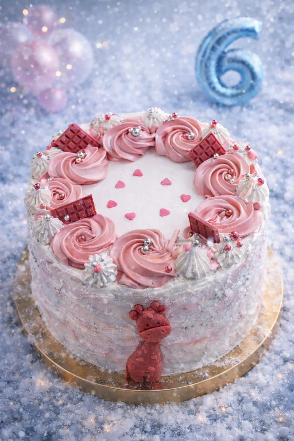 Różowy tort okolicznościowy